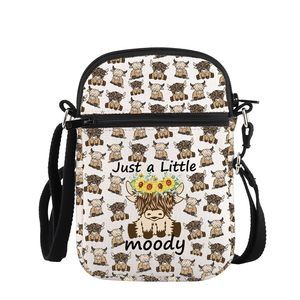 Hhland Cow Lover Gift Cow Mom Gift Just A Little Moody Crossbody Bag :O